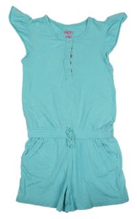 Pomněnkový melírovaný kraťasový overal s volánky Tchibo