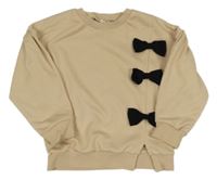 Béžová mikina s mašlemi SHEIN