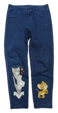 Tmavomodré tregíny rifllového vzhledu s Tomem a Jerrym CALZEDONIA