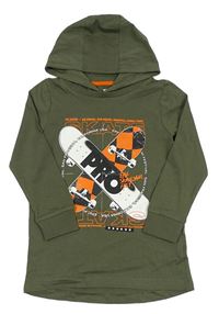 Khaki triko se skateboardy a kapucí F&F