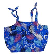 Modrý lehký crop top s listy New Look