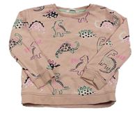 Růžová mikina s dinosaury M&S