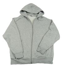 Šedá melírovaná propínací mikina s kapucí zn. H&M