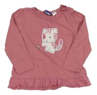 Starorůžové triko s kočkou Lupilu