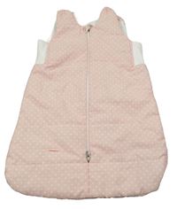 Růžový puntíkatý zateplený spací pytel