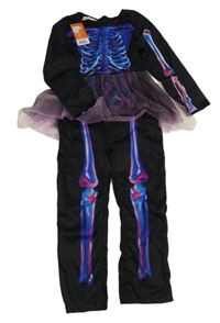 Nové - Černý overal se sukní - kostra