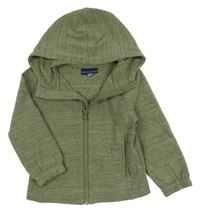Khaki melírovaná propínací mikina s kapucí Andy&Evan