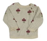 Béžový svetr s houbami Tu