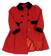 Červený flaušový podšitý kabát St. Bernard