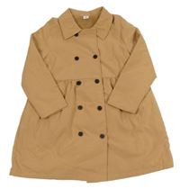 Hnědý šusťákový zateplený kabát Shein