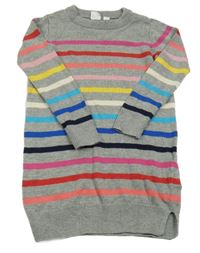 Šedo-barevné pruhované svetrové šaty GAP