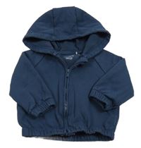 Tmavomodrá propínací mikina s kapucí Primark