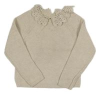 Béžový svetr s límečkem Next