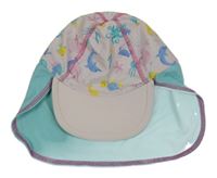 Světlerůžovo-tyrkysová UV kšiltovka s mořskými živočichy Alive