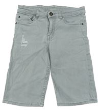 Šedé riflové kraťasy s prošoupáním H&M