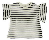 Bílo-černé pruhované tričko H&M