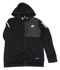 Černá propínací funkční mikina s šusťákem a kapucí Adidas