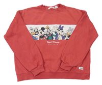 Červeno-bílá mikina s Mickeym a přáteli H&M