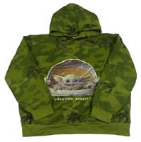 Zelená army mikina s Yodou a kapucí