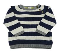 Tmavomodro-bílý pruhovaný pletený svetr H&M