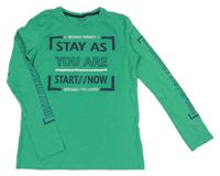 Zelené triko s nápisy Y.F.K.