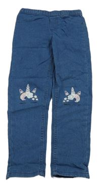 Modré džegíny s jednorožci Lupilu