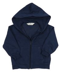 Tmavomodrá propínací mikina s kapucí H&M