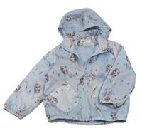 Světlemodrá šusťáková jarní bunda s Elsou a kapucí H&M