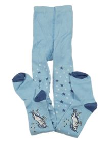 Modré vzorované punčocháče s koníky 