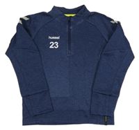 Tmavomodrá sportovní funkční mikina s logem hummel