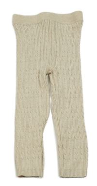 Smetanové vzorované pletené legíny George