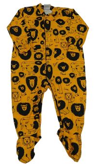 Okrovo-černý overal s lvíčky 