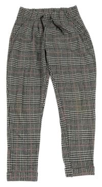 Šedo-černé vzorované úpletové kalhoty C&A