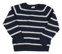 Tmavomodro-bílý pruhovaný svetr 