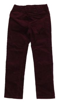 Vínové elastické manšestráky H&M