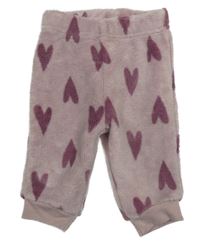 Růžové chlupaté tepláky se srdíčky Ergee