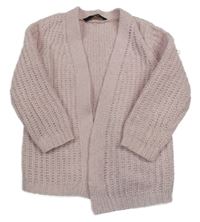 Světlerůžový žinylkový cardigan George