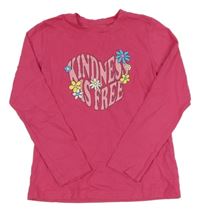 Tmavorůžové triko s nápisem ovs