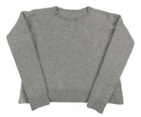 Šedý kašmírový crop svetr 