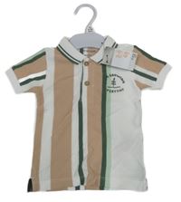 Nové - bílo-béžové pruhované polo tričko Primark