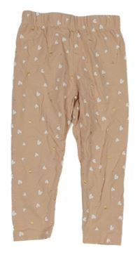 Světlerůžové pyžamové kalhoty se srdíčky 