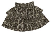 Hnědo-černá leopardí vrstvená sukně F&F