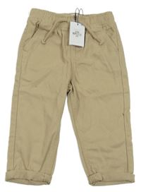 Nové - hnědé plátěné kalhoty Primark