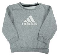 Šedá melírovaná mikina s logem Adidas