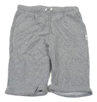 Šedé melírované teplákové kraťasy s nášivkou Yigga