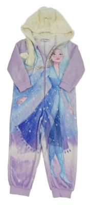 Fialovo-smetanová plyšová kombinéza s Elsou a kapucí Disney