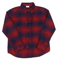 Červeno-tmavomodrá kostkovaná košile S. Oliver