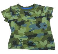 Khaki army tričko s krokodýly M&S