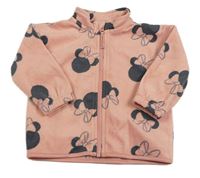 Růžová fleecová propínací mikina s Minnie H&M
