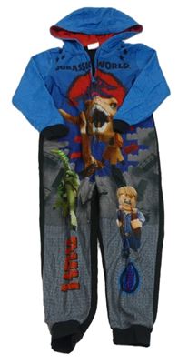 Modro-šedá fleecová kombinéza s diny a kapucí - LEGO George